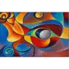 Podium Pintura Abstrato Ondular P84
